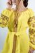 Яркое вышитое платье с орнаментом "Оберег" из жёлтого льна для женщин (PL-046-164-L-ylw), 40