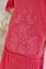 Вышитое женское коралловое платье Цветочное пламя (PL-001-084-L), 42
