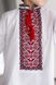 Вышиванка для мальчика белая с красно-черной вышивкой "Орнамент" (mrg-kh008-8888), 1, сорочковая