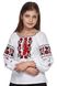 Біла сорочка для дівчинки з червоно-чорною вишивкою UKR-0303, 122, льон