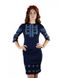 Темно-синє жіноче вишите плаття з рукавом 3/4 (М-1033-3), 40-42