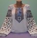 Мальовнича вишиванка вільного силуету із домотканого полотна з геометричним орнаментом для жінок (GNM-01925), 40, домоткане полотно біле