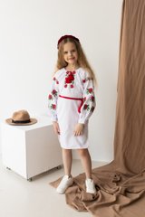 Платье в украинском стиле для девочки "Розочка" (mrg-ksd079-8888), 116, домотканое полотно