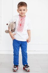 Вишиванка для хлопчика "Чумацька" біла з червоною вишивкою (LS-95232131-92), 92, бавовна
