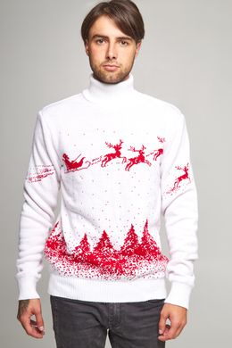 Білі парні дорослі светри з оленями (UKRS-9949-8849), шерсть, акрил