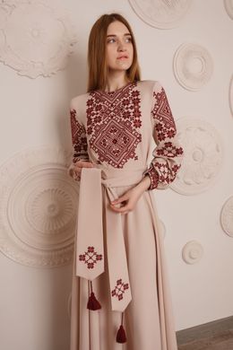 Жіноча неймовірно красива сукня з вишивкою (gpv-098-01), 40, льон, тіар