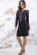 Casual-плаття "Феєрія" із чорного трикотажу з українською геометричною вишивкою для жінок (PL-011-145-Tr), 50