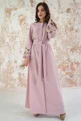 Вишите жіноче пудрове плаття Мальви (PL-051-093-Ks), 40