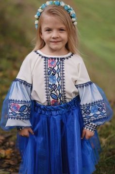 Вишита сорочка для дівчинки (B-054-01-D), 26, тіар