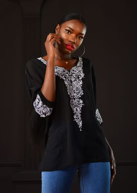 Шикарна вишита сорочка жіноча "Black&White" (chk-7390), 40