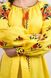 Жёлтое платье в пол "Украинская традиция" из льна с цветочной вышивкой для женщин (PL-031-030-L), 42