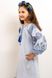 Блакитне плаття із льону "Розкіш" з національною вишивкою та кишенями для дівчаток (PLd-119-150-L), 116
