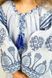 Голубое платье из льна "Роскошь" с национальной вышивкой и карманами для девочек (PLd-119-150-L), 116