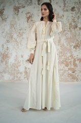 Молочна довга сукня Фантазія з вишивкою для жінок (PL-031-167-O), 40