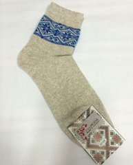 Шкарпетки світлі жіночі з блакитною вишивкою (МИЛ-03)