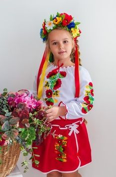 Вишитий костюм для дівчинки (OS-6059), 2 роки, габардин