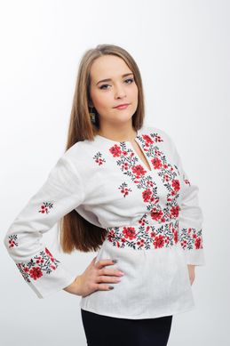 Вышитая женская блуза яркая "Ружа" (chk-7006), 40, лен