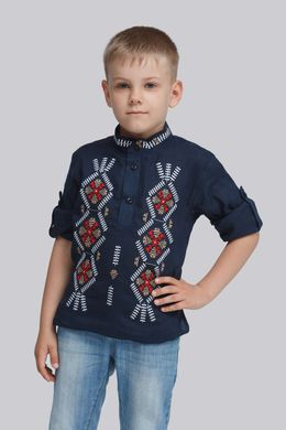 Дитяча вишиванка для хлопчика Трійця Blue UKR-0132, 152