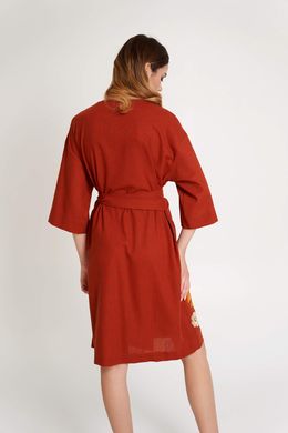 Жіноча сукня на запах з аплікацією теракотова UKR-4212, XS