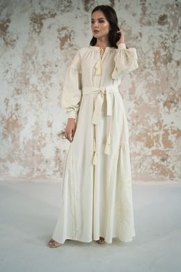 Молочное длинное платье Фантазия с вышивкой для женщин (PL-031-167-O), 40