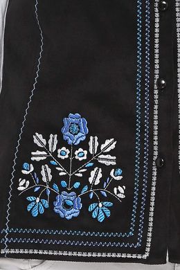 Камізелька жіноча чорна з блакитною вишивкою (М-10072-9), 42