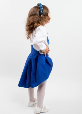 Чудовий синьо-білий костюм "Волошкові мрії" з вишивкою для дівчаток (KSs-557-017-O), 110