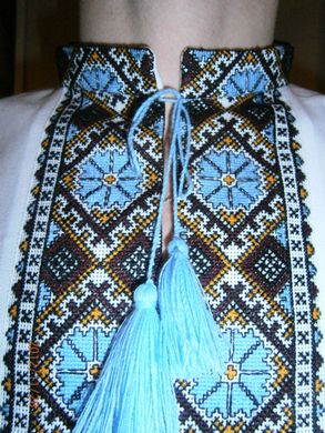 Мужская рубашка Украинское солнце - ручная вышивка (00106), 42, бавовна