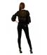 Стильна жіноча чорна шифонова блузка з вишивкою (М-310), 40