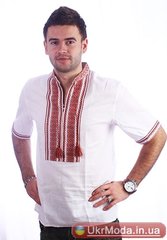Вышиванка мужская с короткими рукавами (chs-16-AK), 26, рубашечная ткань