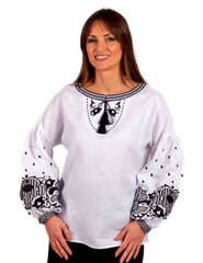 Жіноча біла сорочка з вишивкою (FM-5022), XS, льон
