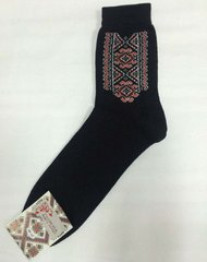 Шкарпетки чоловічі класичні чорні з вишивкою (МИЛ-04)