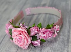 Ніжний рожевий обруч ручної роботи для дівчат та жінок (OS-5752)