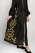 Жіноча вишита сукня Black 4 з золотою вишивкою UKR-4194, XXL, льон