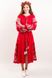 Яркое платье "Роскошь-2" из красного льна с этно-вышивкой для девочек-подростков (PLp-120-150-L-red), 152