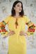 Жовта сукня Левада з вишивкою для жінок (PL-035-178-L), 42