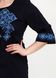 Темно-синє лляне плаття стильного дизайну з українською вишивкою для жінок (gpv-16-02), 40, льон, тіар
