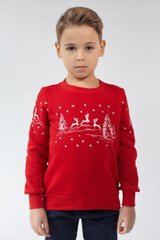 Різдвяний червоний світшот для хлопчиків з оленями (UKRS-6612), 110, трикотаж