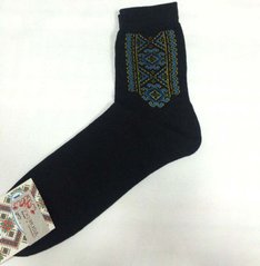 Шкарпетки чоловічі з українською жовто-блакитною вишивкою (МИЛ-05)