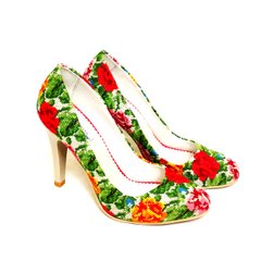 Женские стильные туфли "Борщевская нежность" вышивка ручной работы (AM-1078), 36