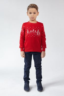 Рождественский красный свитшот для мальчиков с оленями (UKRS-6612), 110, трикотаж
