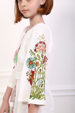Вишите плаття біле для дівчинки Казкове (PLd-132-099-L), 116, льон