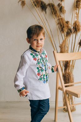 Белая детская рубашка с длинным рукавом (S-121-01-d), 26, лен