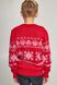 В'язаний червоний з оленями светр для хлопчика (UKRS-6630), 122, шерсть, акрил