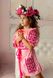 Вышитое розовое яркое платье Берегиня для девочки (OS-0025), 2 года, габардин