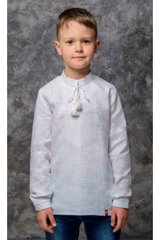 Красивая белая вышиванка для мальчиков (FM-0004), 110, лен