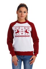 Рождественский свитшот для женщин с оленями (UKRS-8801), XS, трикотаж