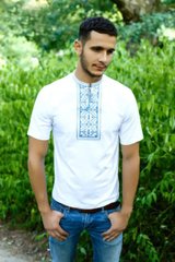 Вышитая футболка мужская белая "Карпатская" (LS-94212195-44), S, хлопок