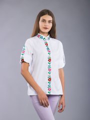 Невероятно красивая женская вышитая блузка (gbv-42-01), 40, домотканое полотно, лен
