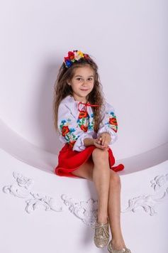 Вишитий костюм для дівчинки (OS-0393), 2 роки, габардин