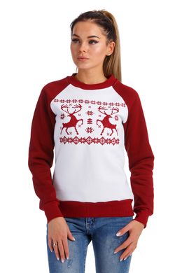 Різдвяний світшот для жінок з оленями (UKRS-8801), XS, трикотаж